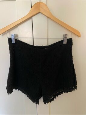 Free People Black Crochet Shorts